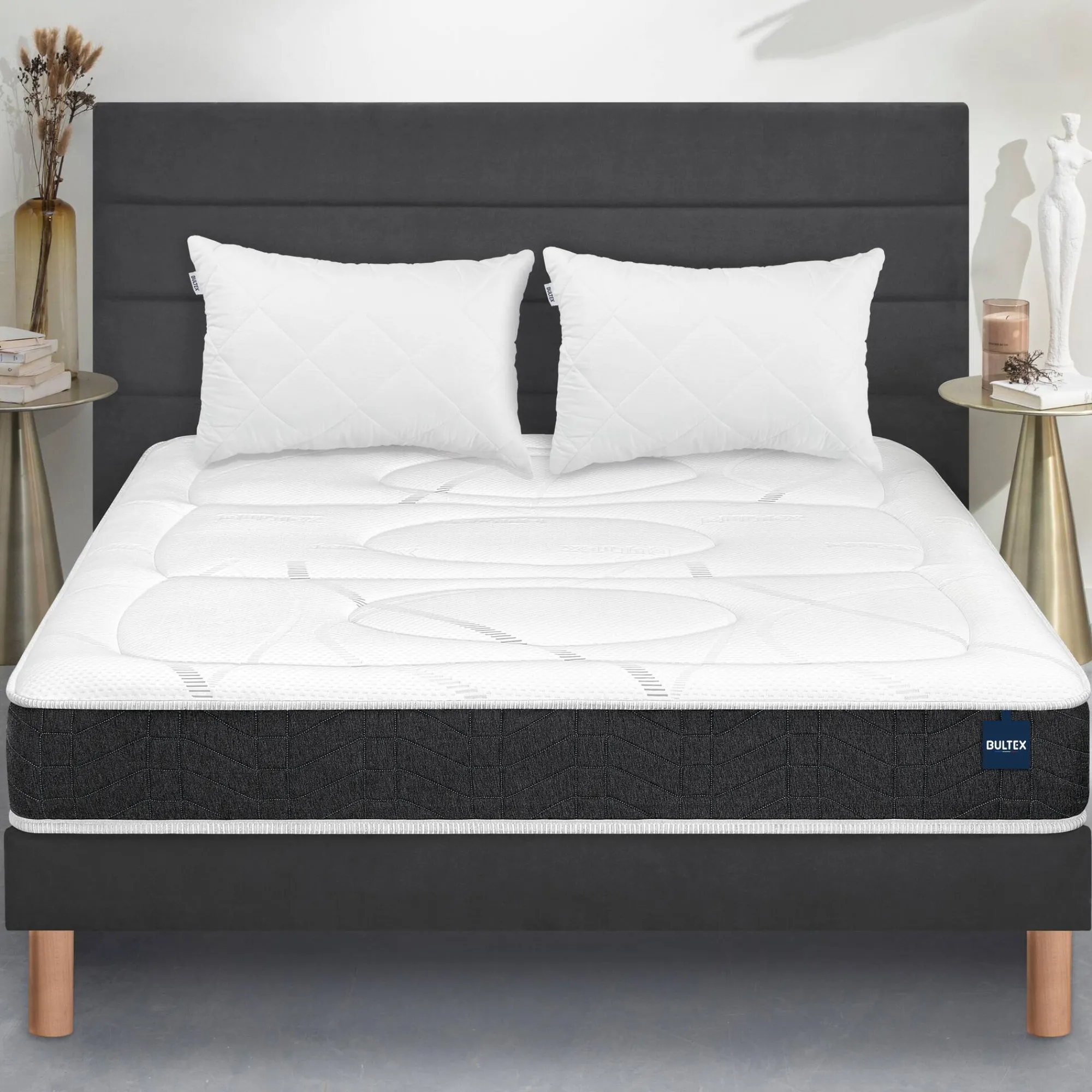Hoofdkussen<Blancheporte 2 in 1 Bultex®-comfortkussen wit