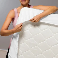 Matrasbeschermer<Blancheporte Absorberende, bi-rekbare matrasbeschermer in molton, antihuisstofmijt wit
