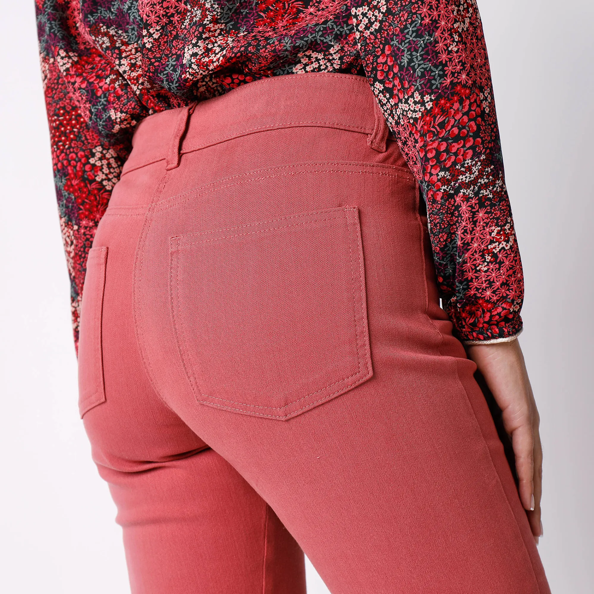 Broek<Colors&Co Afslankende broek, binnenpijplengte 78 cm terracotta