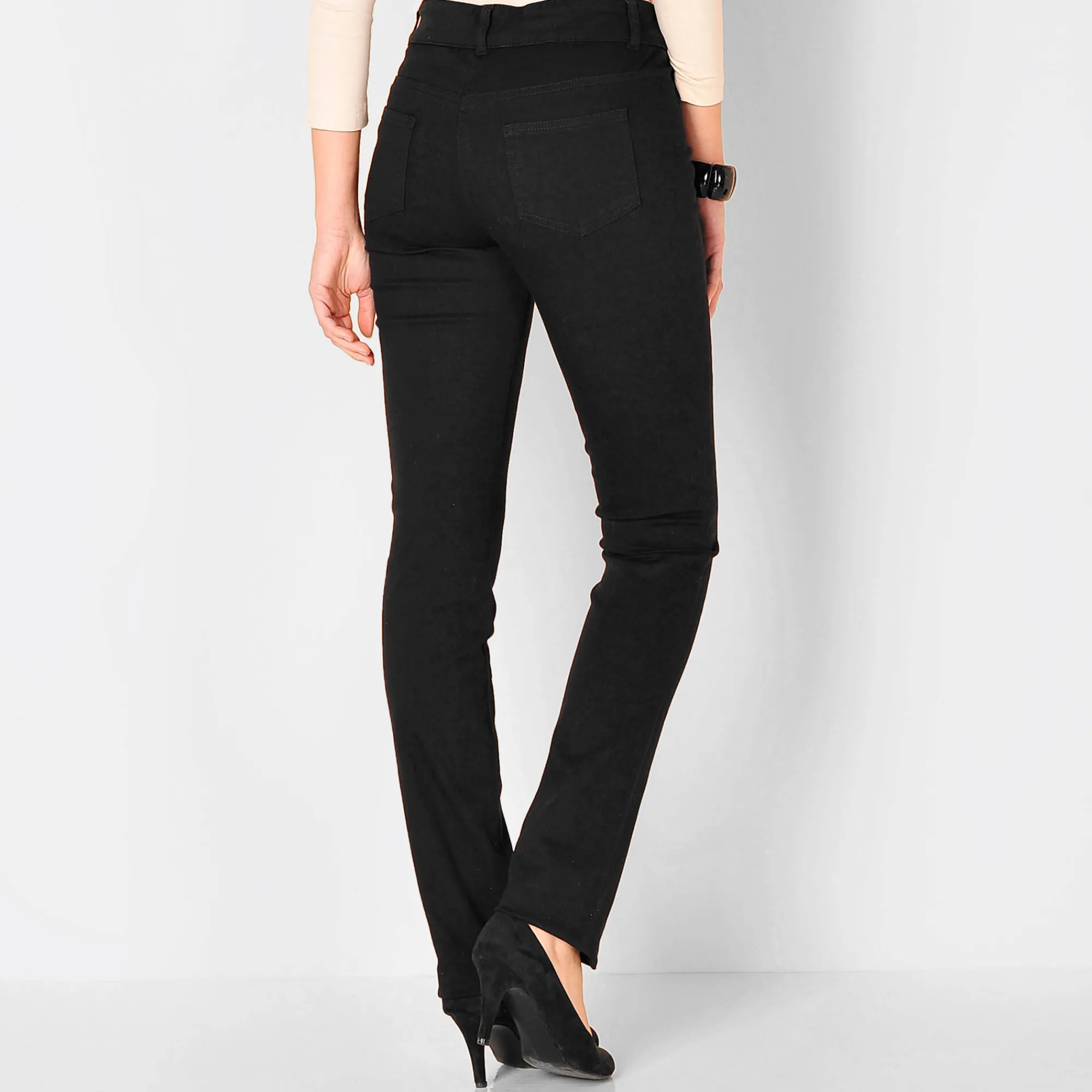 Broek<Colors&Co Afslankende broek, binnenpijplengte 78 cm zwart