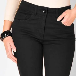 Broek<Colors&Co Afslankende broek, binnenpijplengte 78 cm zwart