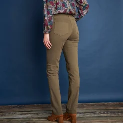 Broek<Colors&Co Afslankende broek, binnenpijplengte 78 cm olijfgroen