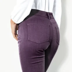 Broek<Colors&Co Afslankende broek, binnenpijplengte 78 cm aubergine