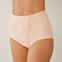 Slip En Shorty<Blancheporte Afslankende gaineslip in kant en microvezel huidkleur