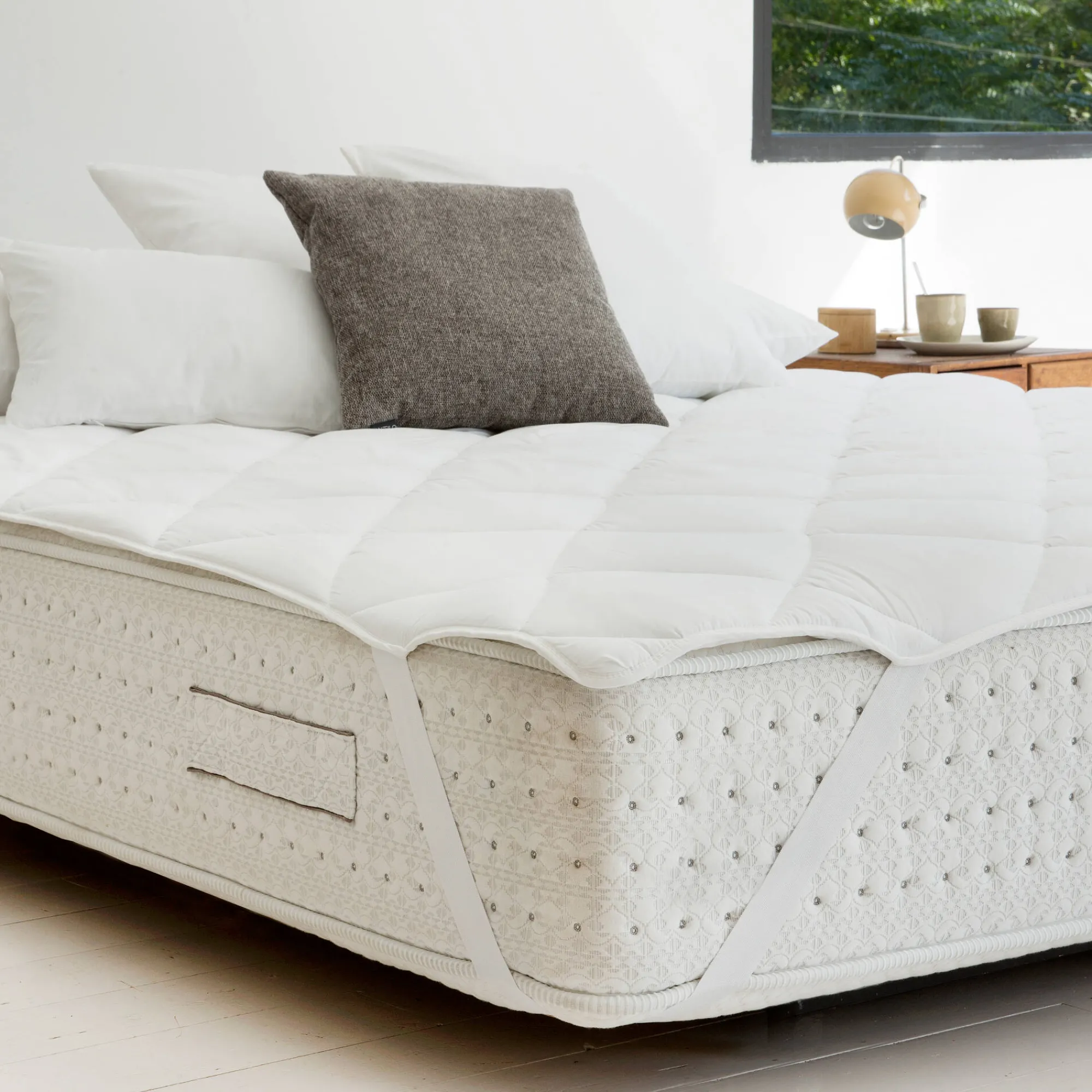 Topdekmatras<Blancheporte Antibacteriële topdekmatras 400 g/m² wit