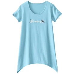 Pyjama<Blancheporte Asymmetrisch T-shirt met korte mouwen - turkoois