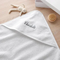 Badjas|Handdoek En Badlaken Kids<Colombine des petits Badcape voor baby, personaliseerbaar wit