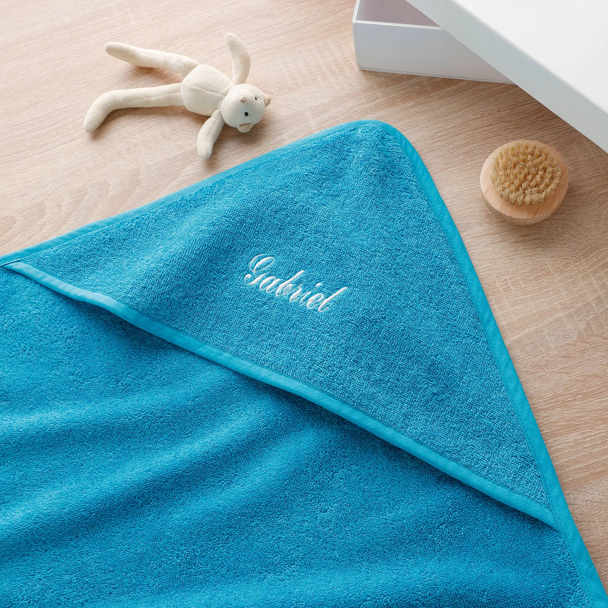 Badjas|Handdoek En Badlaken Kids<Colombine des petits Badcape voor baby, personaliseerbaar turkoois