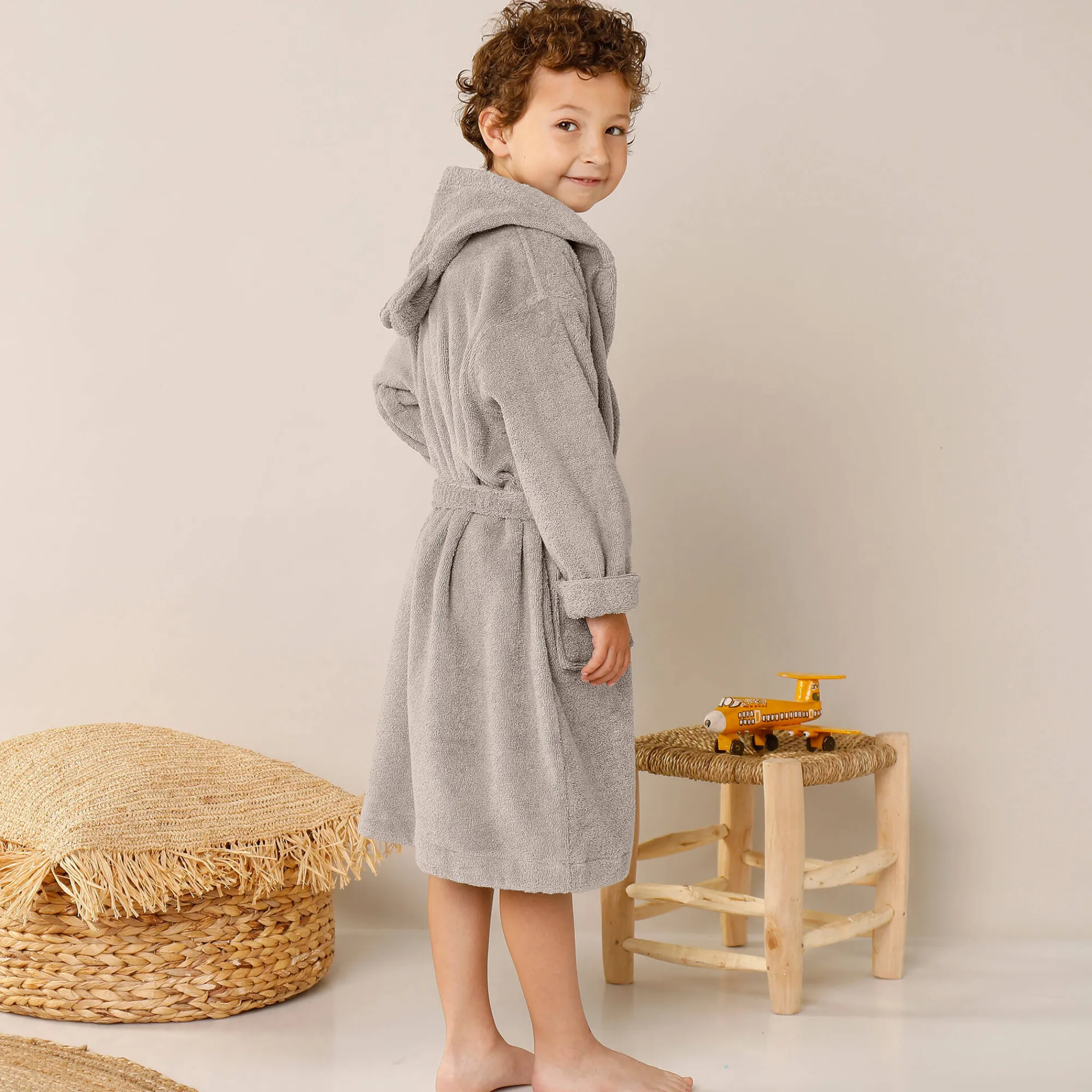 Badjas|Handdoek En Badlaken Kids<Colombine des petits Badjas met kap voor kinderen, beertjesmotief, in katoen - 340 g/m2 taupe