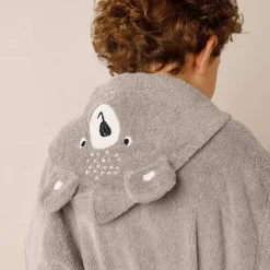Badjas|Handdoek En Badlaken Kids<Colombine des petits Badjas met kap voor kinderen, beertjesmotief, in katoen - 340 g/m2 taupe