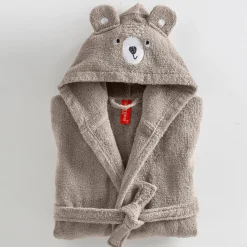 Badjas|Handdoek En Badlaken Kids<Colombine des petits Badjas met kap voor kinderen, beertjesmotief, in katoen - 340 g/m2 taupe
