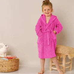 Badjas|Handdoek En Badlaken Kids<Colombine des petits Badjas met kap, voor kinderen, eenhoornmotief, katoenen badstof - 340 g/m2 fuchsia
