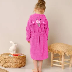 Badjas|Handdoek En Badlaken Kids<Colombine des petits Badjas met kap, voor kinderen, eenhoornmotief, katoenen badstof - 340 g/m2 fuchsia