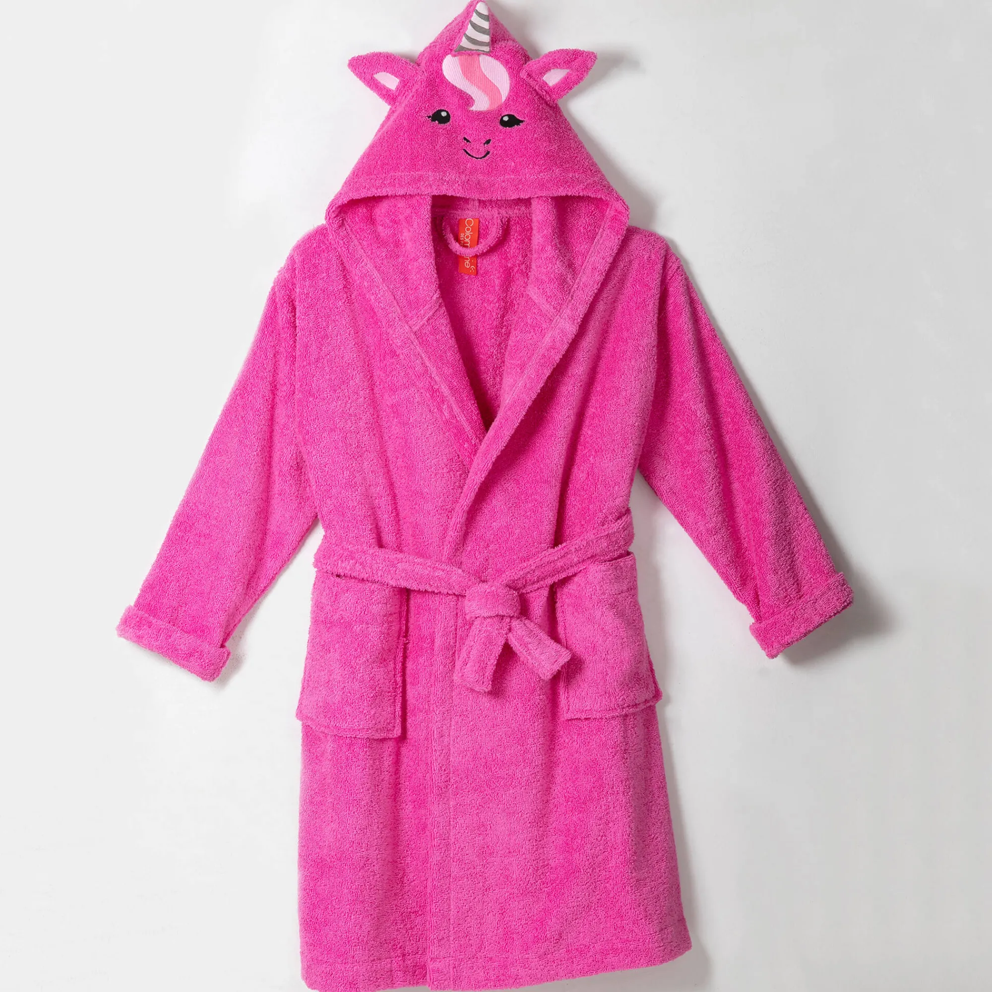 Badjas|Handdoek En Badlaken Kids<Colombine des petits Badjas met kap, voor kinderen, eenhoornmotief, katoenen badstof - 340 g/m2 fuchsia