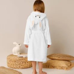 Badjas|Handdoek En Badlaken Kids<Colombine des petits Badjas met kap, voor kinderen, konijnmotief, katoenen badstof - 340 g/m2 wit