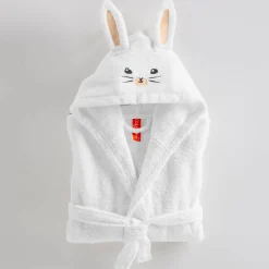 Badjas|Handdoek En Badlaken Kids<Colombine des petits Badjas met kap, voor kinderen, konijnmotief, katoenen badstof - 340 g/m2 wit