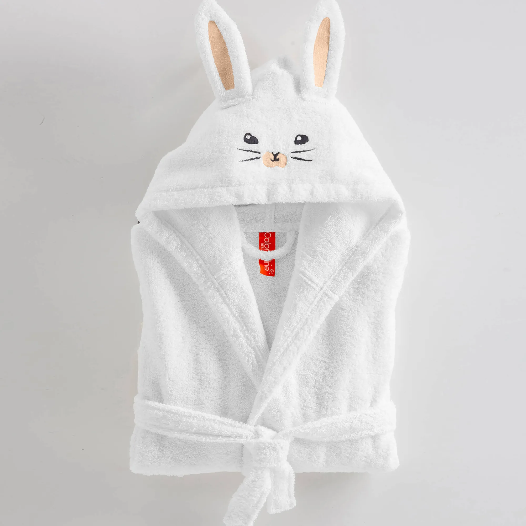Badjas|Handdoek En Badlaken Kids<Colombine des petits Badjas met kap, voor kinderen, konijnmotief, katoenen badstof - 340 g/m2 wit