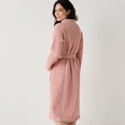 Badjas<Colombine Badjas, unisex volwassenen, honingraattricot 230 g/m2 poederroze