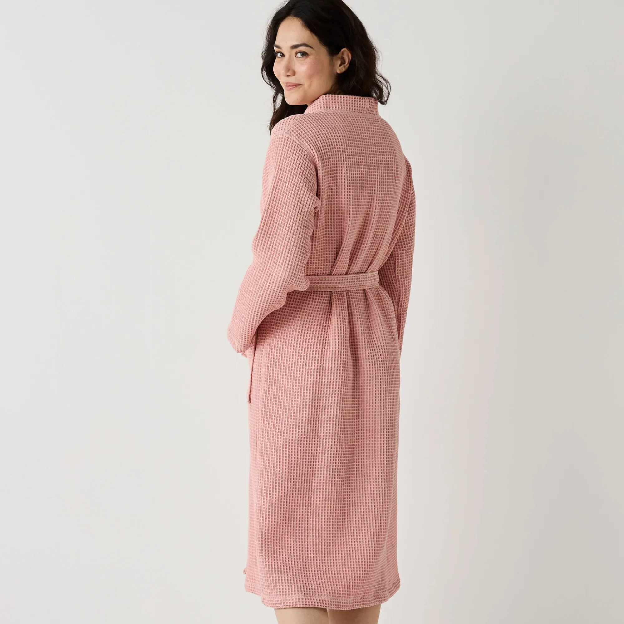 Badjas<Colombine Badjas, unisex volwassenen, honingraattricot 230 g/m2 poederroze