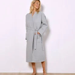 Badjas<Colombine Badjas, unisex volwassenen, honingraattricot 230 g/m2 grijs