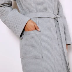 Badjas<Colombine Badjas, unisex volwassenen, honingraattricot 230 g/m2 grijs