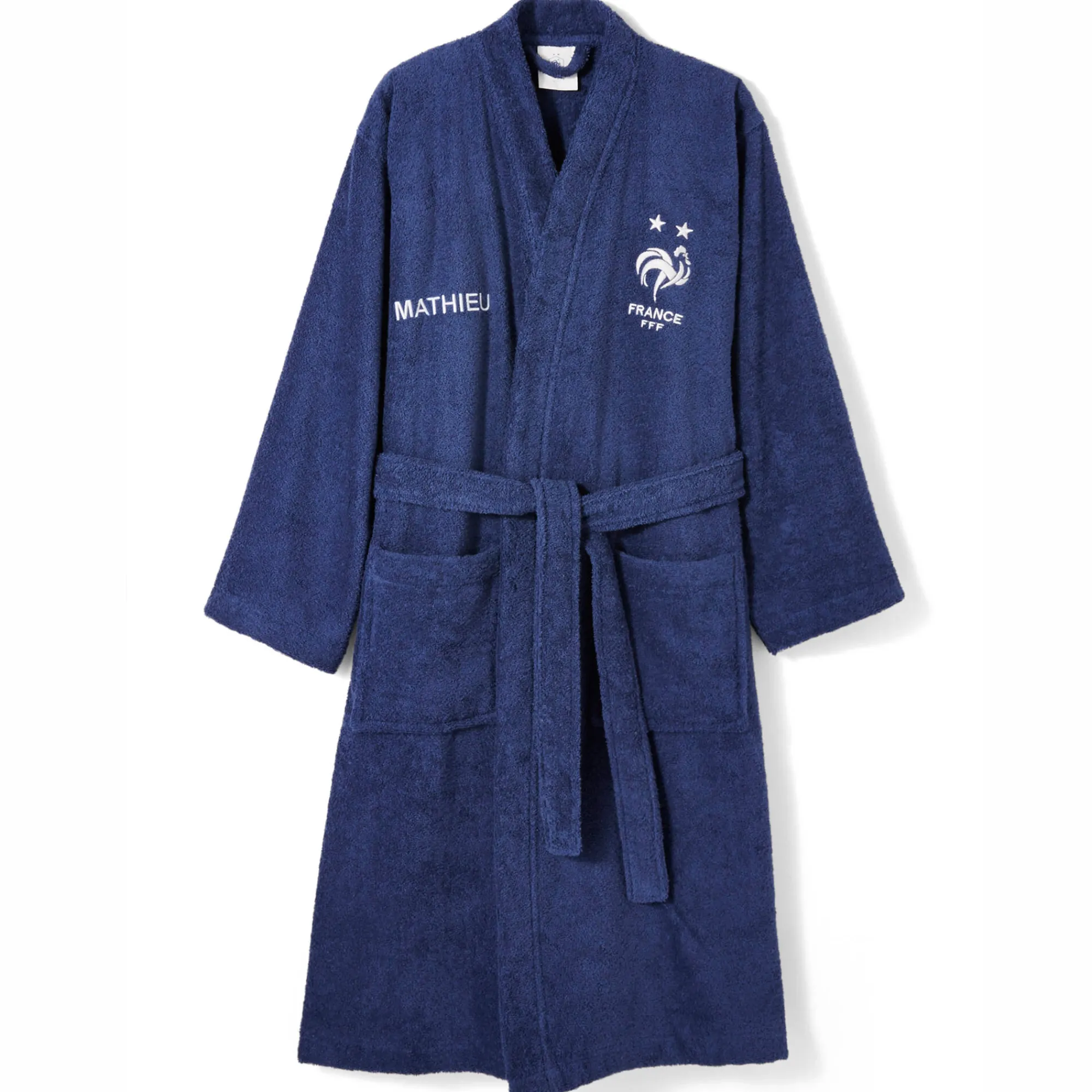 Badjas<FFF Badjas volwassenen ®, personaliseerbaar blauw