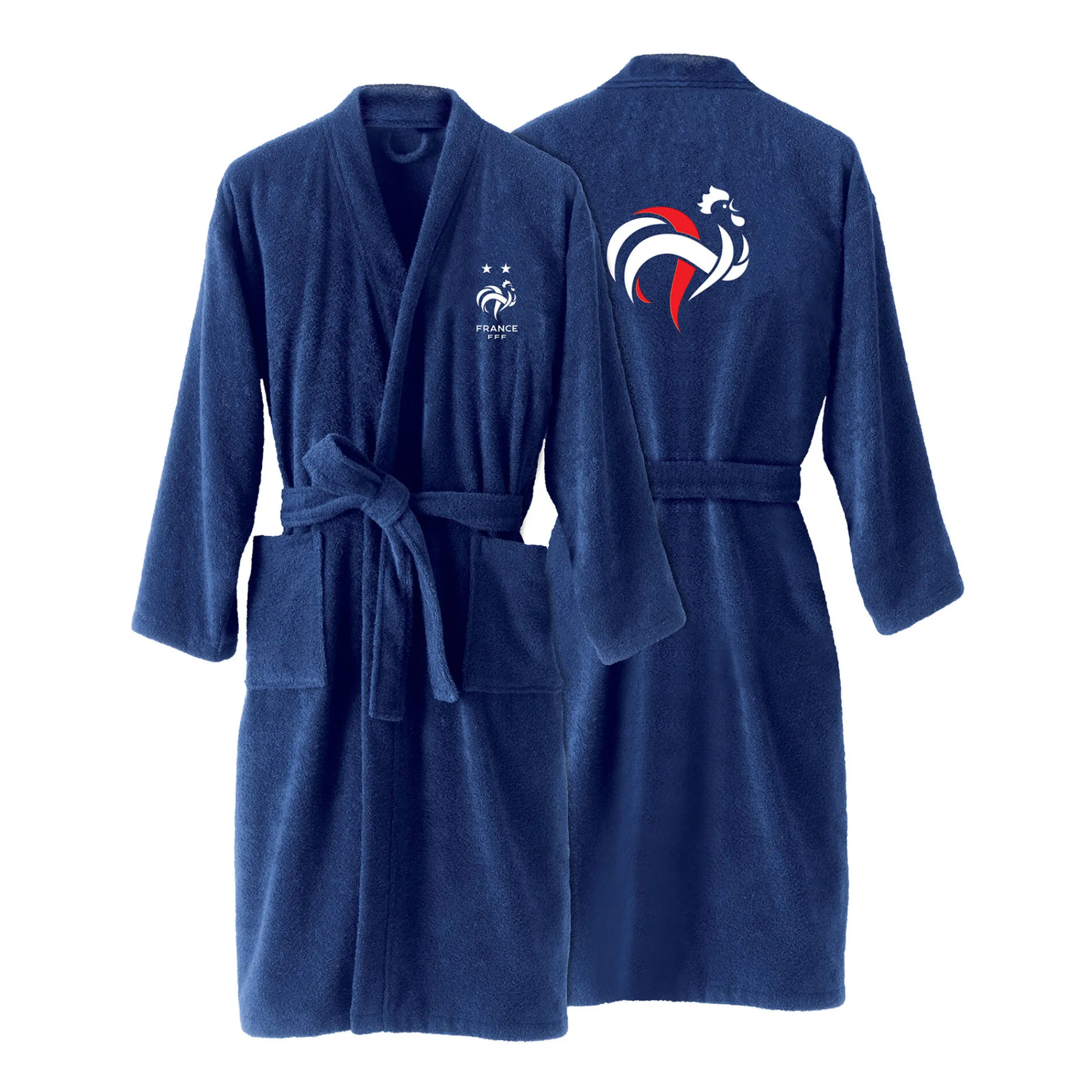 Badjas<FFF Badjas volwassenen ®, personaliseerbaar blauw