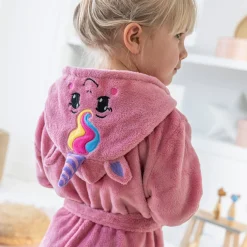 Badjas|Handdoek En Badlaken Kids<Blancheporte Badjas voor kinderen, eenhoorn, met kap, streelzachte microvezel roze