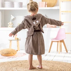 Badjas|Handdoek En Badlaken Kids<Colombine des petits Badjas voor kinderen, hondmotief, katoenen badstof - 340 g/m2 chocolade