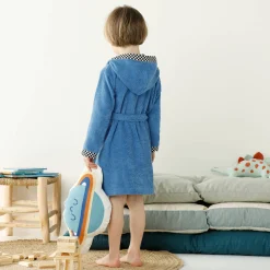 Badjas|Handdoek En Badlaken Kids<Colombine des petits Badjas voor kinderen met kap en automotief, personaliseerbaar, katoenen badstof - 340 g/m2 felblauw