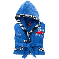 Badjas|Handdoek En Badlaken Kids<Colombine des petits Badjas voor kinderen met kap en automotief, personaliseerbaar, katoenen badstof - 340 g/m2 felblauw