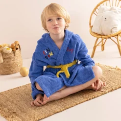 Badjas|Handdoek En Badlaken Kids<Colombine des petits Badjas voor kinderen, personaliseerbaar, Pin-pon, met kap felblauw