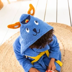 Badjas|Handdoek En Badlaken Kids<Colombine des petits Badjas voor kinderen, personaliseerbaar, Pin-pon, met kap felblauw