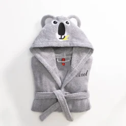 Badjas|Handdoek En Badlaken Kids<Colombine des petits Badjas voor kinderen, personaliseerbaar, koala met kap grijs