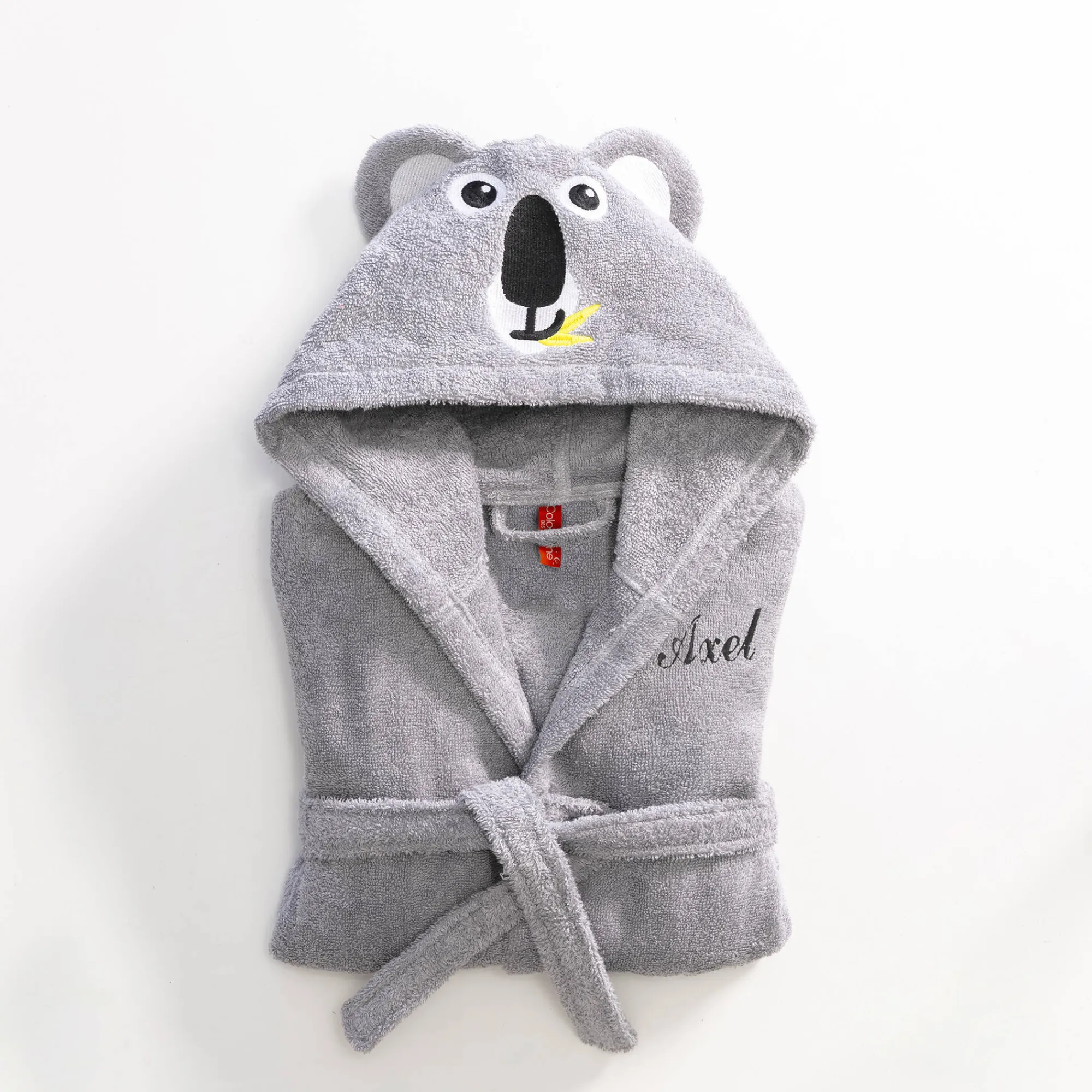 Badjas|Handdoek En Badlaken Kids<Colombine des petits Badjas voor kinderen, personaliseerbaar, koala met kap grijs