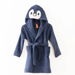 Badjas|Badjas Kids<Colombine des petits Badjas voor kinderen, Pinguïn met kap blauw
