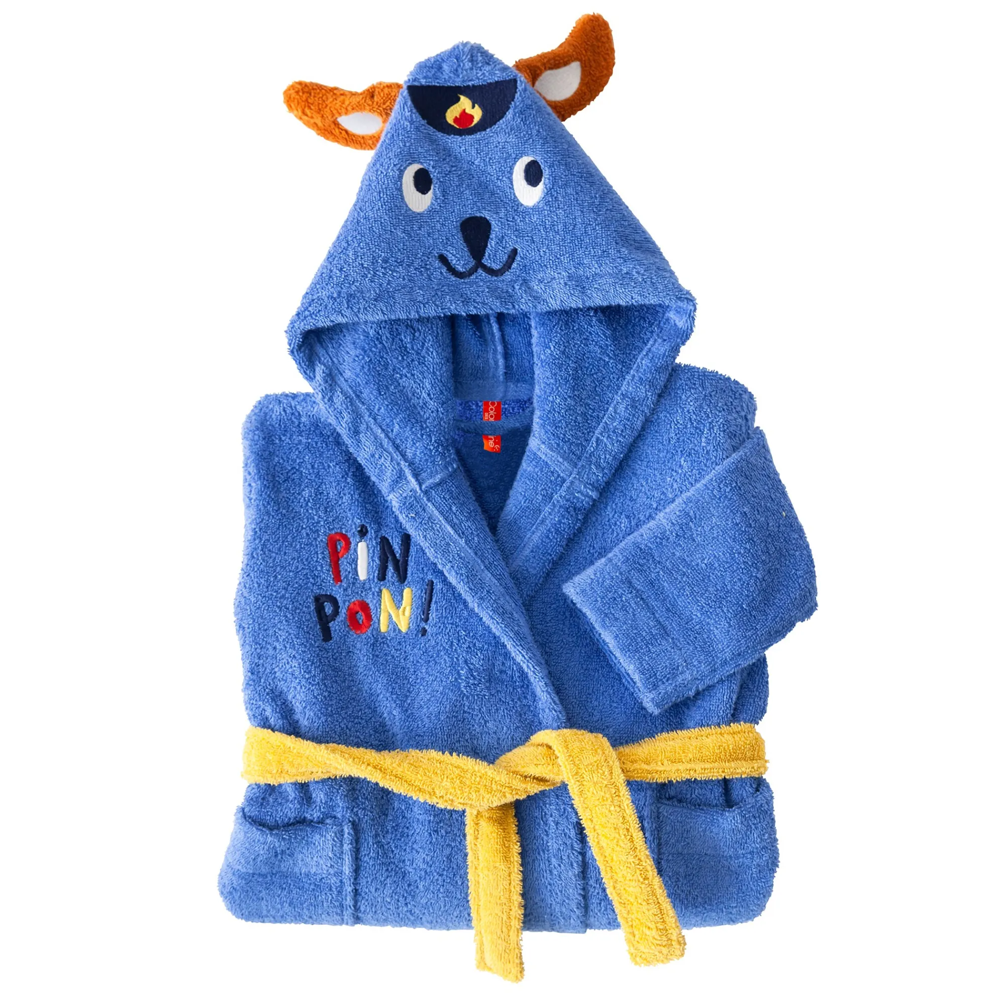 Badjas|Handdoek En Badlaken Kids<Colombine des petits Badjas voor kinderen Pin-pon met kap, katoenen badstof - 340g/m2 felblauw