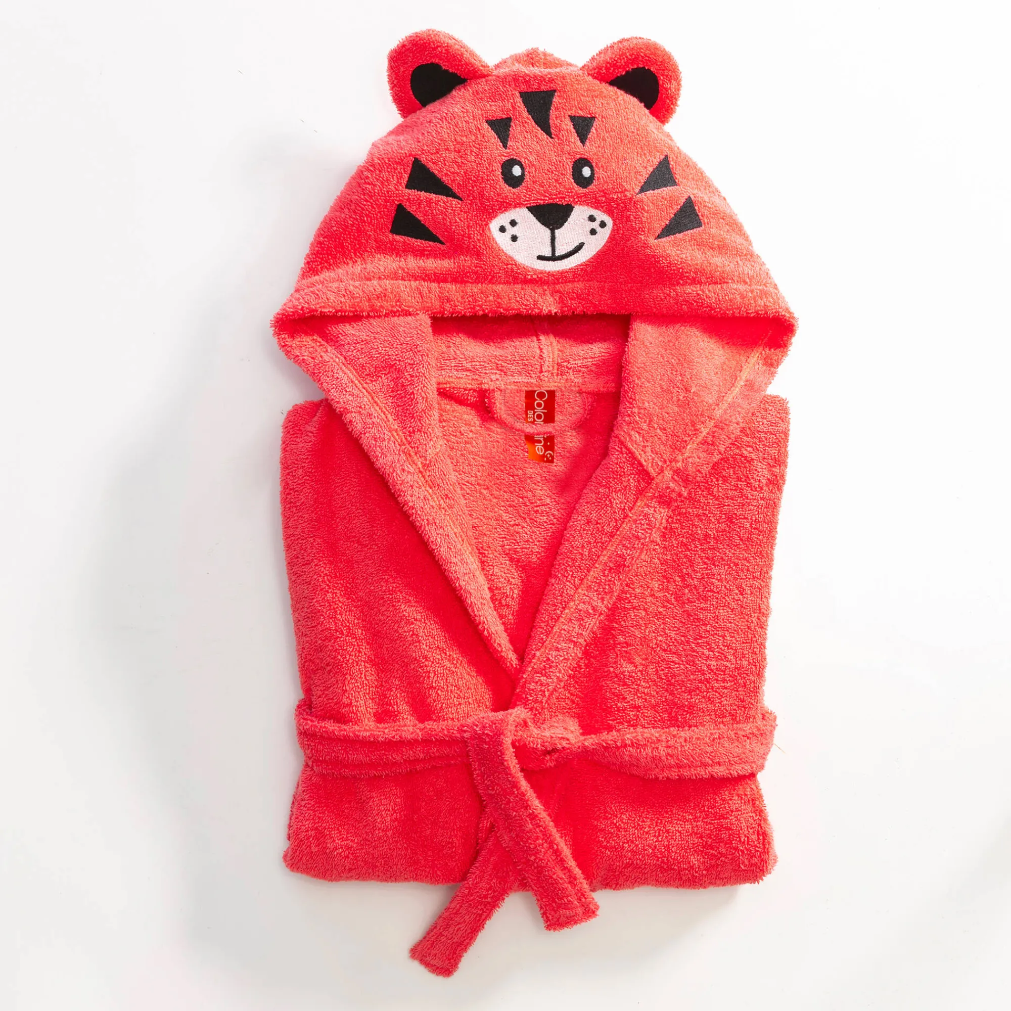 Badjas|Handdoek En Badlaken Kids<Colombine des petits Badjas voor kinderen, tijger, katoenen badstof - 340 g/m2 koraal