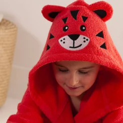 Badjas|Handdoek En Badlaken Kids<Colombine des petits Badjas voor kinderen, tijger, katoenen badstof - 340 g/m2 koraal