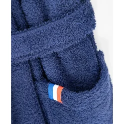 Badjas<PSG Badjas voor volwassenen in badstof met kimonokraag ®, personaliseerbaar blauw
