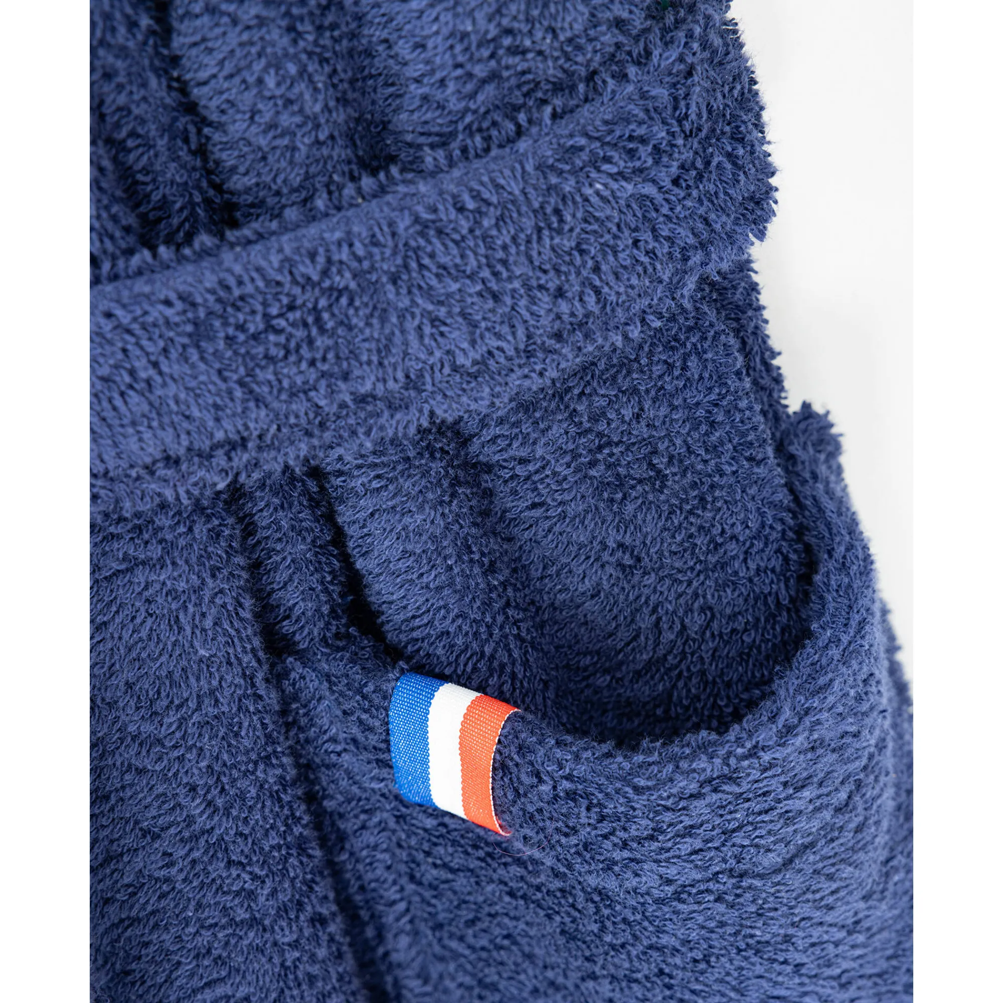 Badjas<PSG Badjas voor volwassenen in badstof met kimonokraag ®, personaliseerbaar blauw