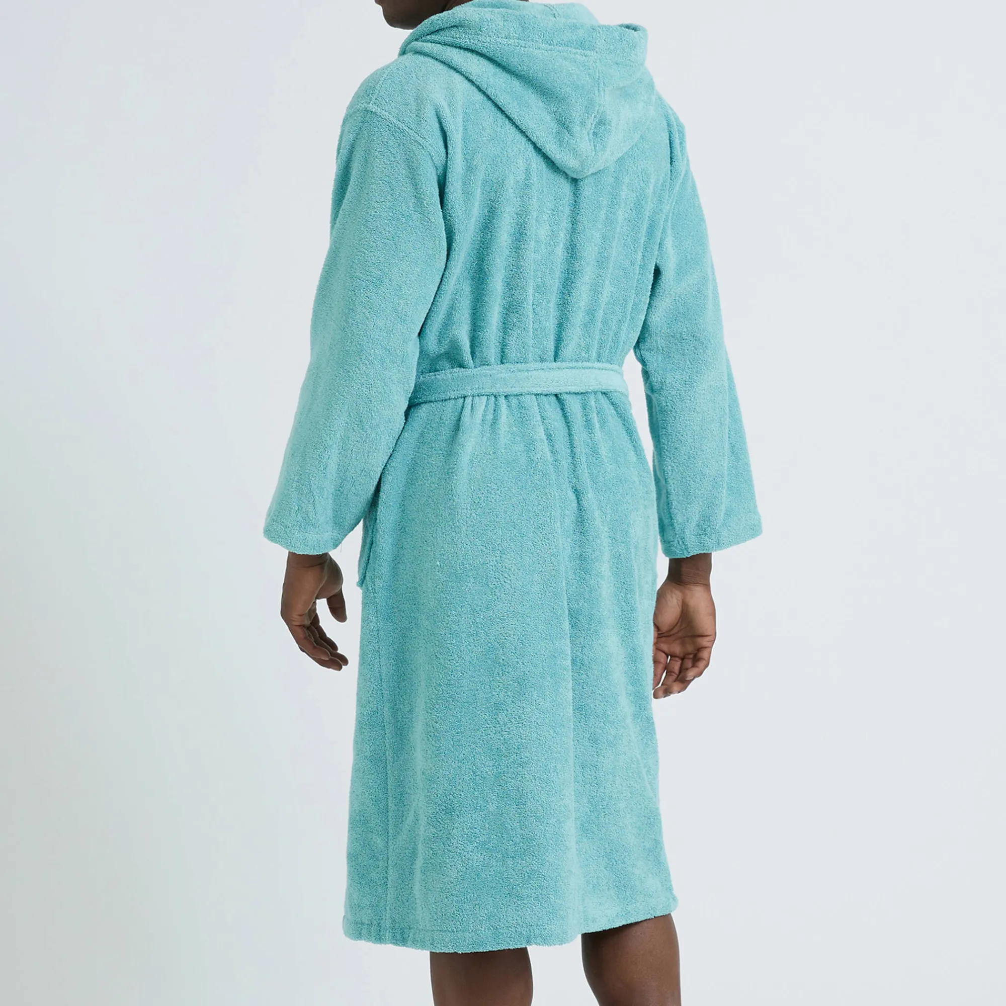Badjas<Colombine Badjas voor volwassenen, unisex, lusjesbadstof, personaliseerbaar watergroen
