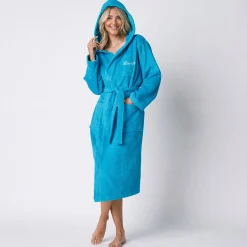 Badjas<Colombine Badjas voor volwassenen, unisex, lusjesbadstof, personaliseerbaar turkoois