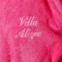 Badjas<Colombine Badjas voor volwassenen, unisex, lusjesbadstof, personaliseerbaar fuchsia