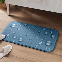 Badmatje<Blancheporte Badmat Bubbel blauw