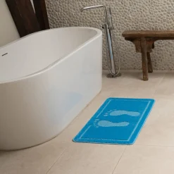 Badmatje<Blancheporte Badmat met fantasiemotief blauw