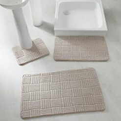 Badmatje<Blancheporte Badmatje met dambordeffect taupe