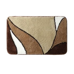 Badmatje<Blancheporte Badmatje met plantenmotief bruin