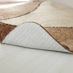 Badmatje<Blancheporte Badmatje met plantenmotief bruin
