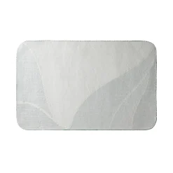 Badmatje<Blancheporte Badmatje met plantenmotief laguneblauw